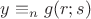 $y \equiv_n g(r;s) $ $y \equiv_n g(r;s) $