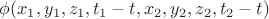 $\phi(x_1,y_1,z_1,t_{1}-t,x_2,y_2,z_2,t_{2}-t)$