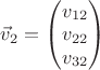 $\vec v_2=\begin{pmatrix}v_{12}\\ v_{22}\\ v_{32}\end{pmatrix}$
