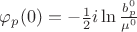 $\varphi_p(0)=-\frac{1}{2}i\ln\frac{b_p^0}{\mu^0}$