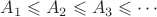$A_1 \leqslant A_2 \leqslant A_3 \leqslant \cdots$