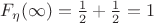 $F_\eta(\infty)=\frac{1}{2}+\frac{1}{2}=1$