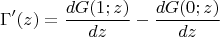$$\operatorname{\Gamma}'(z)=\frac{dG(1;z)}{dz}-\frac{dG(0;z)}{dz}$$