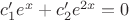 $c_1'e^x+c_2'e^{2x}=0$
