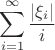 % MathType!MTEF!2!1!+-
% feaafiart1ev1aaatCvAUfeBSjuyZL2yd9gzLbvyNv2CaerbuLwBLn
% hiov2DGi1BTfMBaeXatLxBI9gBaerbd9wDYLwzYbItLDharqqtubsr
% 4rNCHbGeaGqiVu0Je9sqqrpepC0xbbL8F4rqqrFfpeea0xe9Lq-Jc9
% vqaqpepm0xbba9pwe9Q8fs0-yqaqpepae9pg0FirpepeKkFr0xfr-x
% fr-xb9adbaqaaeGaciGaaiaabeqaamaabaabaaGcbaWaaabCaeaada
% WcaaqaamaaemaabaGaeqOVdG3aaSbaaSqaaiaadMgaaeqaaaGccaGL
% hWUaayjcSdaabaGaamyAaaaaaSqaaiaadMgacqGH9aqpcaaIXaaaba
% GaeyOhIukaniabggHiLdaaaa!4356!
\[
\sum\limits_{i = 1}^\infty  {\frac{{\left| {\xi _i } \right|}}{i}} 
\]