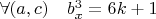$\forall (a,c) \quad b_x^3=6k+1$