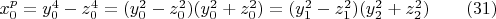 $x_0^p=y_0^4-z_0^4=(y_0^2-z_0^2)(y_0^2+z_0^2)=(y_1^2-z_1^2)(y_2^2+z_2^2)\qquad (31)$