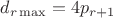 $d_{r\max}=4p_{r+1}$