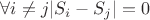 $\forall i \neq j |S_i - S_j| = 0$ $\forall i \neq j |S_i - S_j| = 0$