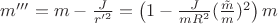 $m''' = m - \frac{J}{r'^2} = \left(1 - \frac{J}{m R^2}(\frac{\tilde m}{m})^2\right) m$