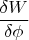 $\dfrac{\delta W}{\delta \phi}$