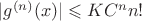 $|g^{(n)}(x)|\leqslant KC^n n!$