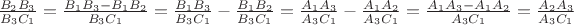 $\frac {B_2B_3} {B_3C_1}=\frac {B_1B_3-B_1B_2} {B_3C_1}=\frac {B_1B_3} {B_3C_1} - \frac {B_1B_2} {B_3C_1}=\frac {A_1A_3} {A_3C_1} - \frac {A_1A_2} {A_3C_1}=\frac {A_1A_3-A_1A_2} {A_3C_1}=\frac {A_2A_3} {A_3C_1}$