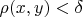 $\rho(x,y)<\delta$
