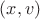 $(x, v)$