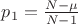$p_1=\frac {N-\mu}{N-1}$