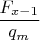 $\dfrac{F_{x-1}}{q_m}$
