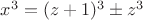 $x^3=(z+1)^3\pm z^3$