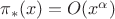 $\pi_*(x)=O(x^{\alpha})$