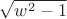 $\sqrt{w^2 - 1}$
