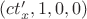 $(ct_x', 1, 0, 0)$