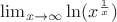 $ \lim_{x\to\infty}\ln(x^{\frac{1}{x}}) $