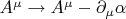 $A^\mu\rightarrow A^\mu-\partial_\mu\alpha$
