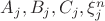 $A_j, B_j, C_j, \xi_j^{n}$ $A_j, B_j, C_j, \xi_j^{n}$