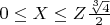 $0\le X \le Z\frac {\sqrt[3] 4}{ 2} $