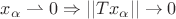 $x_\alpha \rightharpoonup 0 \Rightarrow ||Tx_\alpha||\rightarrow 0$