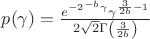 $p(\gamma)=\frac{e^{-2^{-b} \gamma} \gamma^{\frac{3}{2 b}-1}}{2 \sqrt{2} \Gamma \left(\frac{3}{2 b}\right)}$