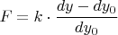 $F=k\cdot\dfrac{dy-dy_0}{dy_0}$