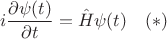 $$
i\frac{\partial\psi(t)}{\partial t}=\hat{H}\psi(t)\quad(*)
$$