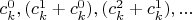 $c^0_k, (c^1_k+c^0_k), (c^2_k+c^1_k), ...$