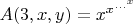 $A(3,x,y) = x^{x^{{\ldots}^x$