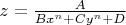 $z= \frac {A}{Bx^n+Cy^n+D}$