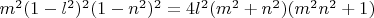 $ m^2 (1-l^2)^2 (1-n^2)^2 = 4 l^2 (m^2+n^2) (m^2 n^2+1) $