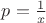 $p=\frac{1}{x}$ $p=\frac{1}{x}$