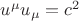 $u^\mu u_\mu=c^2$