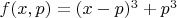 $f(x,p)=(x-p)^3+p^{3}$