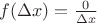 $f(\Delta x)=\frac 0{\Delta x}$