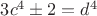 $3c^4\pm 2=d^4$