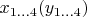 $x_{1\ldots4}(y_{1\ldots4})$