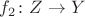 $f_2\colon Z\to Y$