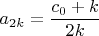 $a_{2k}=\dfrac{c_0+k}{2k}$