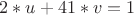 $2*u+41*v = 1$
