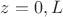 $z=0,L$