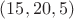 $(15,20,5)$