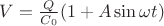 $V = \frac{Q}{C_0} (1 + A \sin \omega t) $