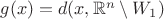 $g(x)=d(x,\mathbb R^n\setminus W_1)$ $g(x)=d(x,\mathbb R^n\setminus W_1)$